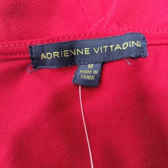 Adrienne Vittadini red long sleeve dressy blouse, size M New with Tags - Picture 5 of 9